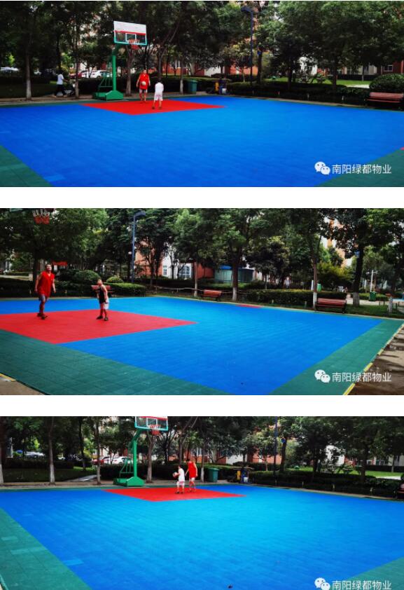 升级后的篮球场地面
