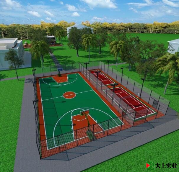 室外硅PU篮球场设计案例效果图