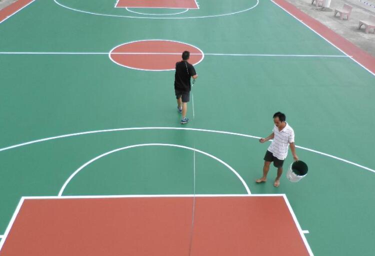 篮球场塑胶地面施工