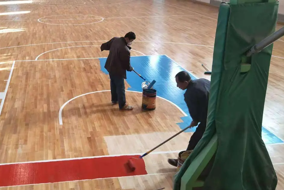 篮球场地板涂颜色