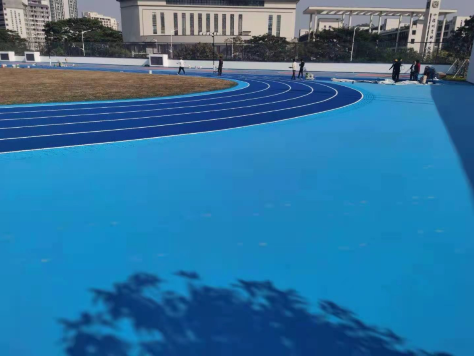 深圳光明实验学校塑胶跑道篮球场施工
